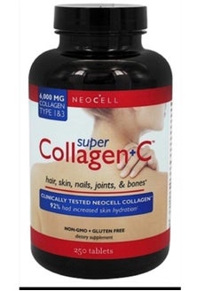 Super Super Collagen Plus Vitamin Supplement 6000 mg 250 tablets 