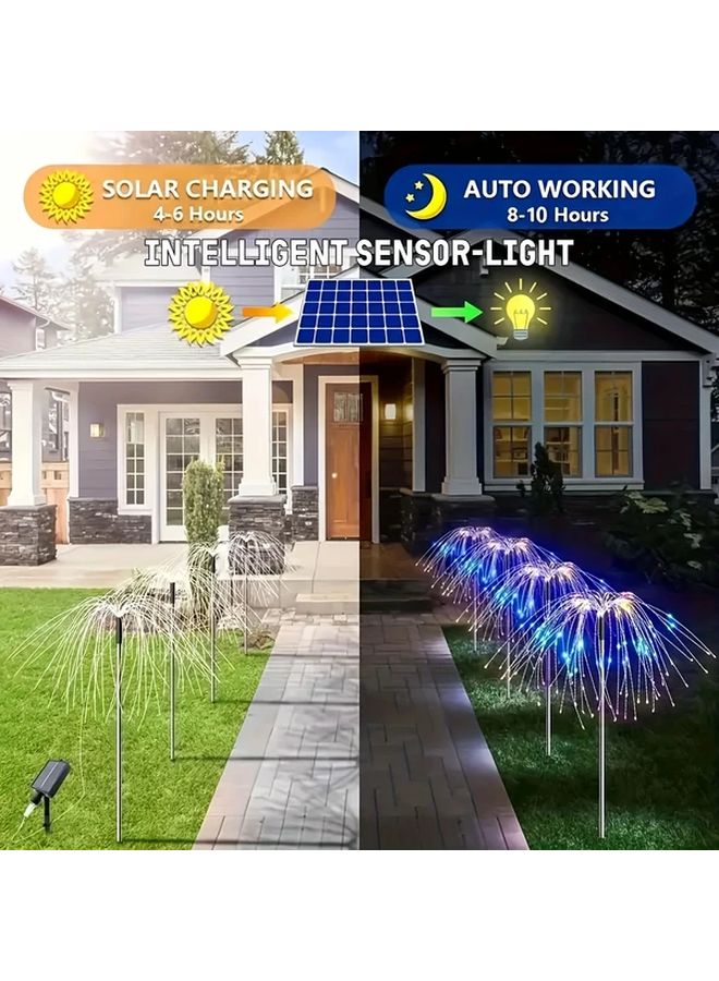 2025 New 4 Pack Solar Garden Lights 320LED Multicolored 8 Modes IP65 Outdoor - Image 4