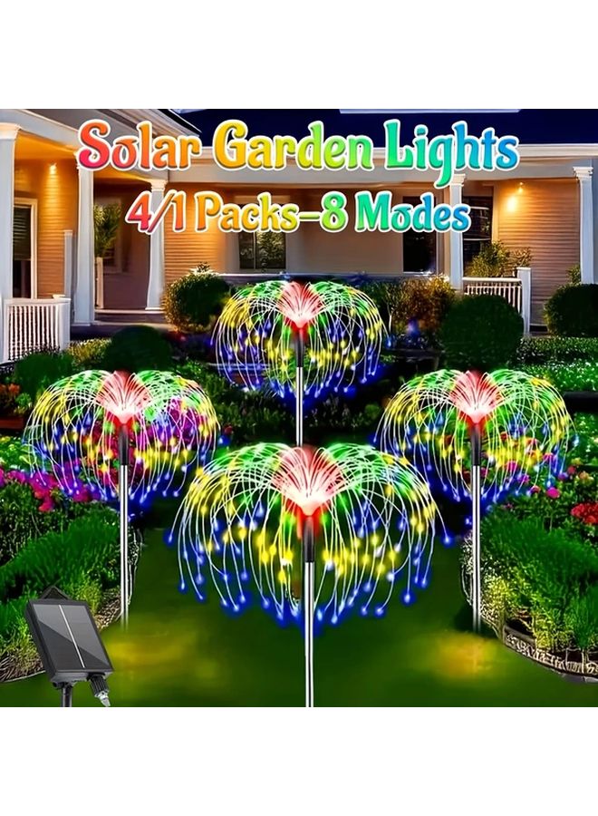 2025 New 4 Pack Solar Garden Lights 320LED Multicolored 8 Modes IP65 Outdoor - Image 2
