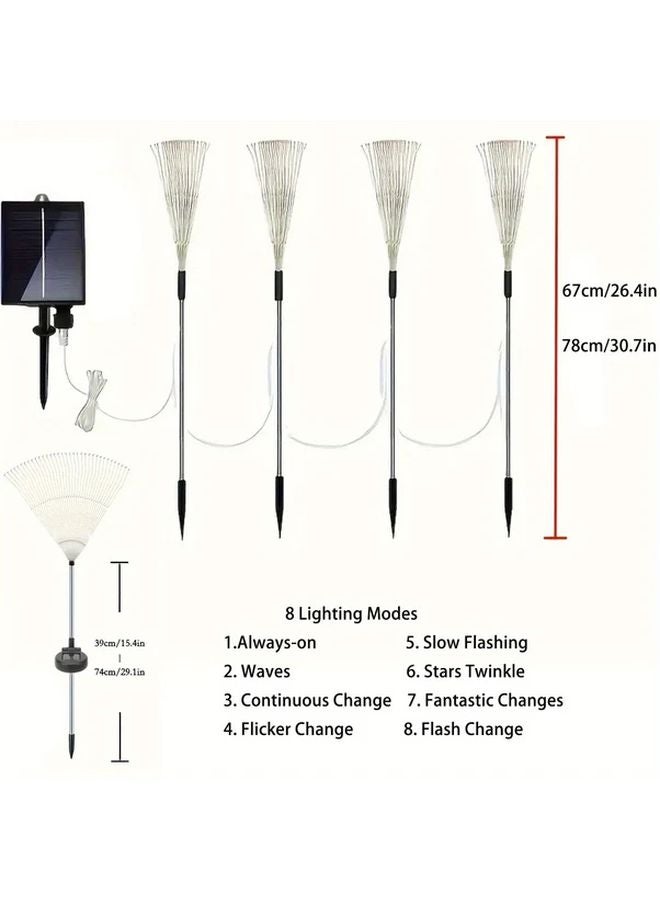 2025 New 4 Pack Solar Garden Lights 320LED Multicolored 8 Modes IP65 Outdoor - Image 5