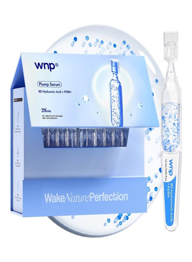 WNP Plump PDRN 8D 3% Hyaluronic Acid Serum Tubes, Salmon DNA Brightening Radiant, Anti Aging Moisturizing Hydrating microneedling, Repair Firming Lines Wrinkle Sensitive Dry Skin, 30 Vials, 1.22 fl oz - Image 1
