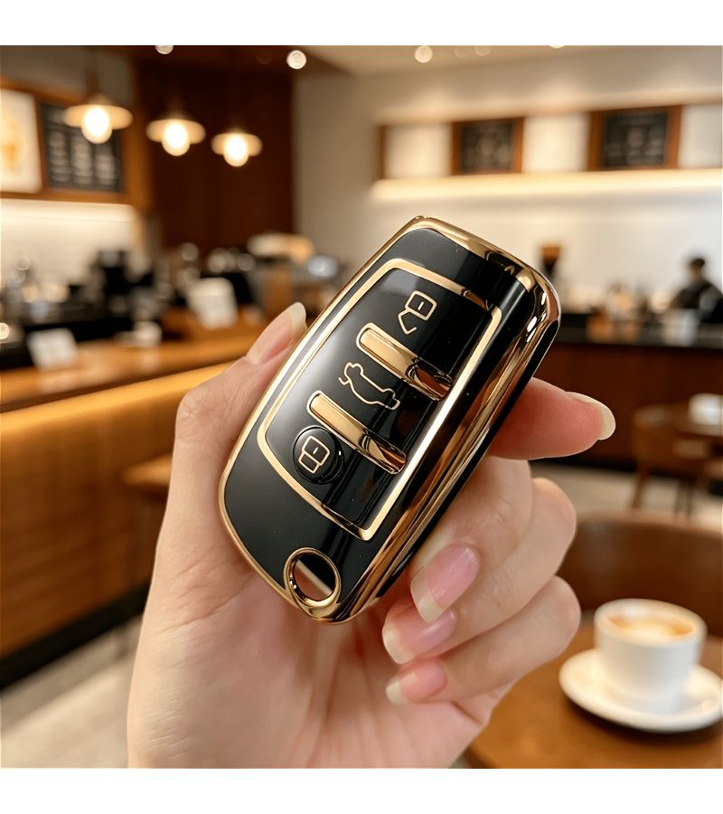 TPU Key Case With Keychain For Audi A1 A3 A4 8P 2 11gal 8V A5 B6 B7 A6 A7 C5 C6 Q2 Q3 Q5 Q7 4F S3 S4 S6 RS3 TT Car Additions Auto Accessories White - Image 5
