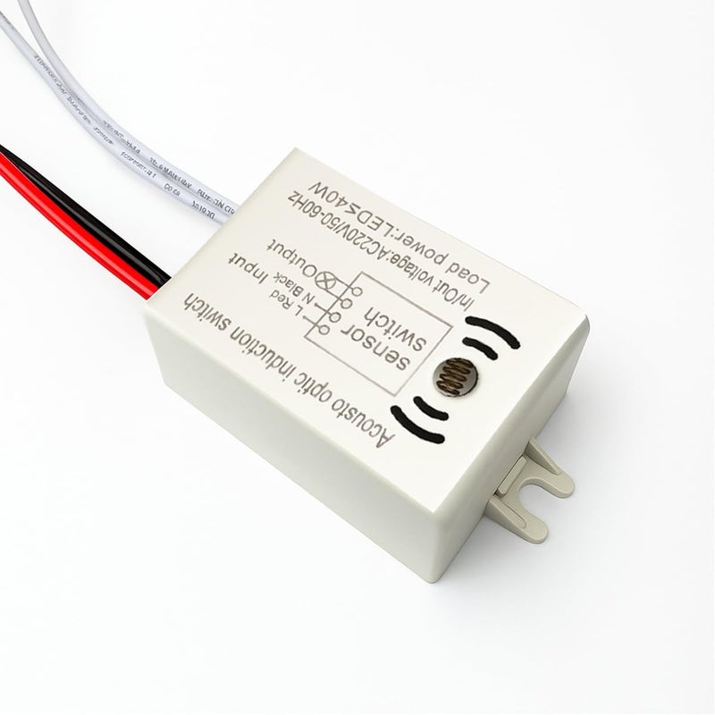 Gebildet 4Pcs LED Sound and Light Control Switch 220V 50Hz 40W 4-Wire High Sensitivity Voice Activated Induction Sensor Module, Wall Light Switches - Image 2