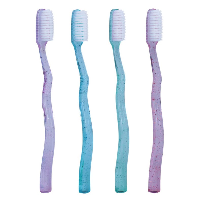 MAXI Adult System Hard Bristles Manual Toothbrush With Anti-Bacterial Cap, Multicolor, Easy To Carry (Pack Of 4) - Image 4