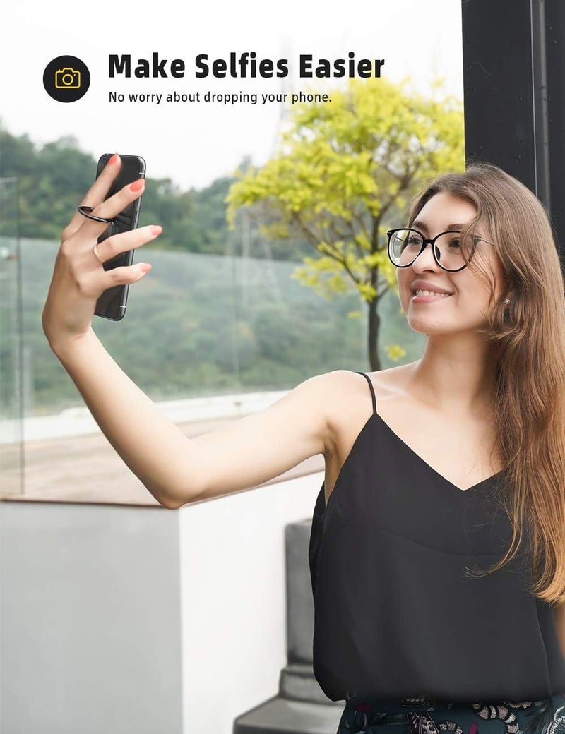Lamicall Phone Ring Holder - Upgrade Zinc Alloy Finger Ring Stand, Matte Black - Image 4