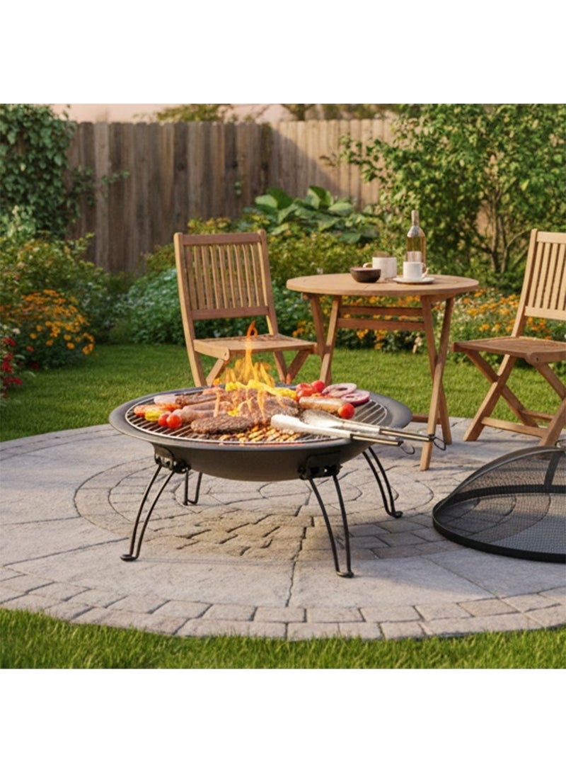 DANUBE HOME Inferno Blaze Firepit , Round Outdoor Fire Bowl For Garden & Patio Gatherings, Sturdy Steel Body With High-Temperature Coating And Modern Design – Blac - Image 1