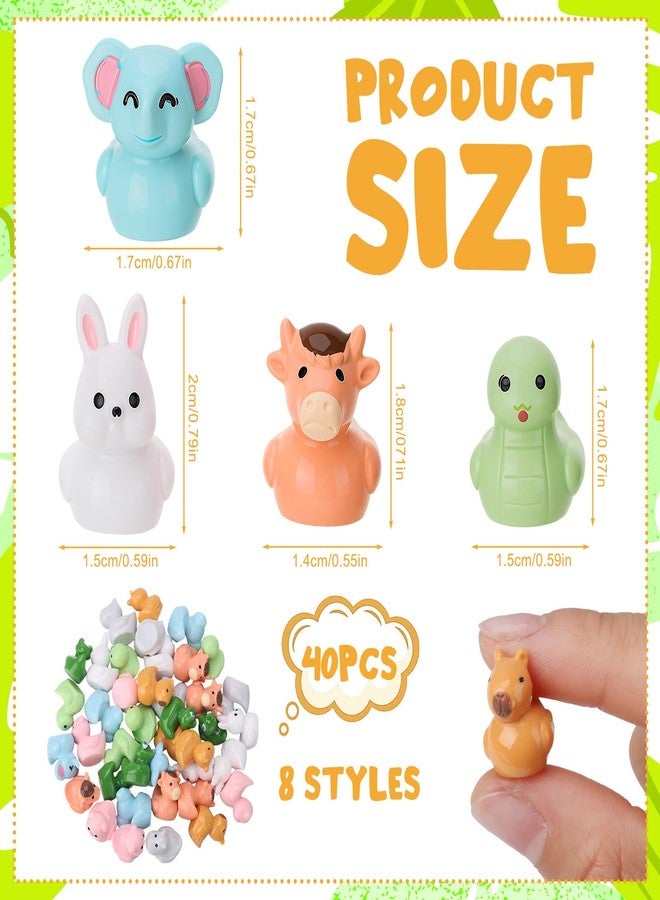 GGSTDDUP 40 Pack Novelty Animal Toy Figures, Tiny Animals to Hide, Animal Toy Party Favor Birthday Gift Decoration (8 Styles) - Image 2