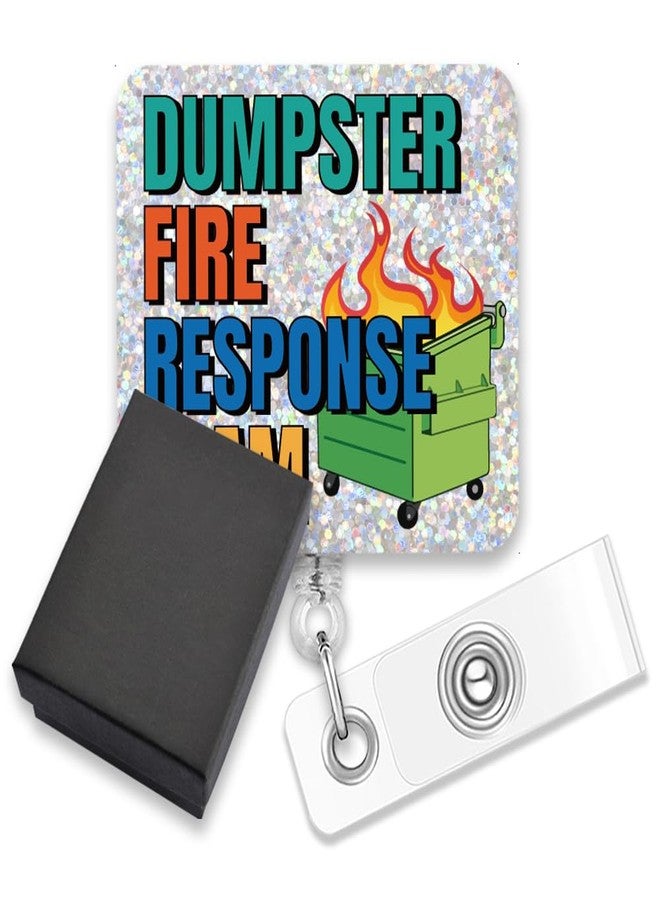 AGMDESIGN Dumpster Fire Response Team Funny Badge Reel Retractable Alligator Clip, Humor Badge Reel for Nurse Doctor Office Medical Worker Nursing Student Teacher, Appreciation Gifts for Nurse - Image 1