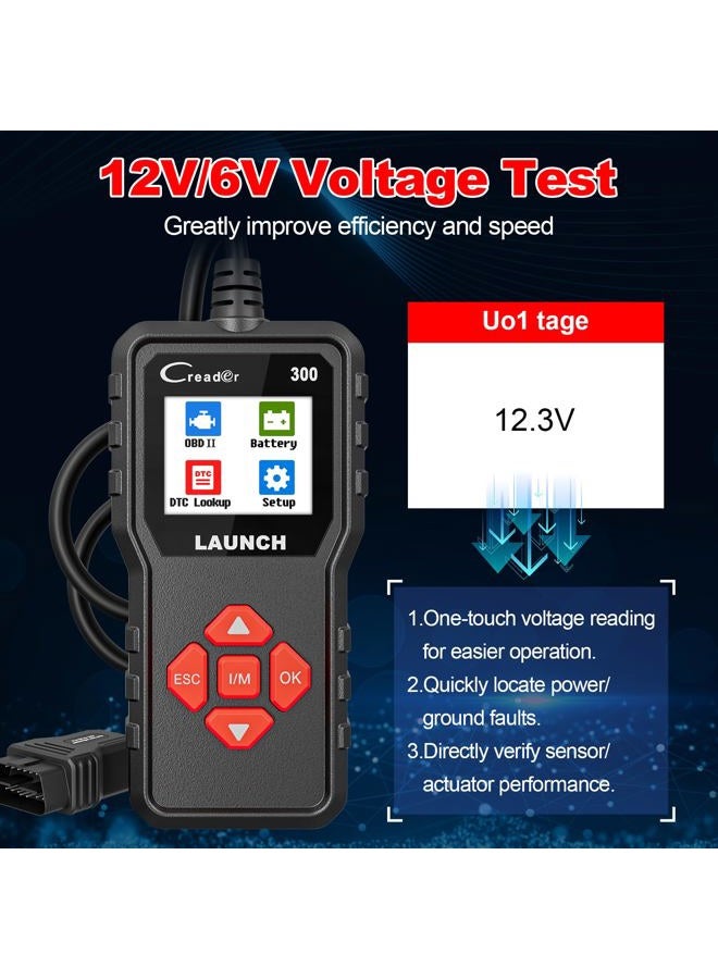 Launch Creader 300 OBD2 Scanner,Engine Fault Code Reader,Support Read Data Stream,Scanner for All OBDII Protocol Cars Since 1996, Lifetime Free Update,2025 Upgraded Ver. of CR3001 - Image 5
