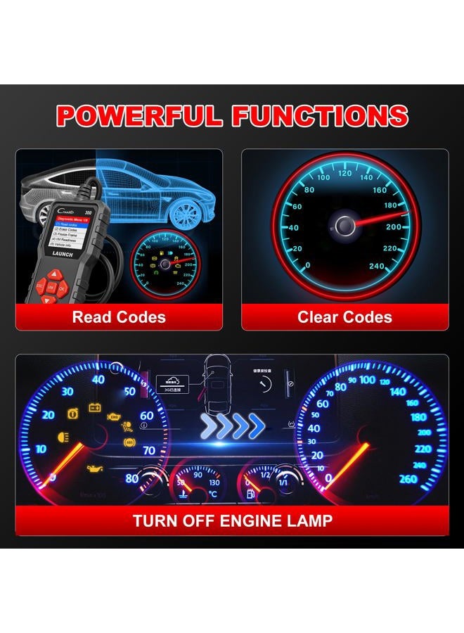 Launch Creader 300 OBD2 Scanner,Engine Fault Code Reader,Support Read Data Stream,Scanner for All OBDII Protocol Cars Since 1996, Lifetime Free Update,2025 Upgraded Ver. of CR3001 - Image 3