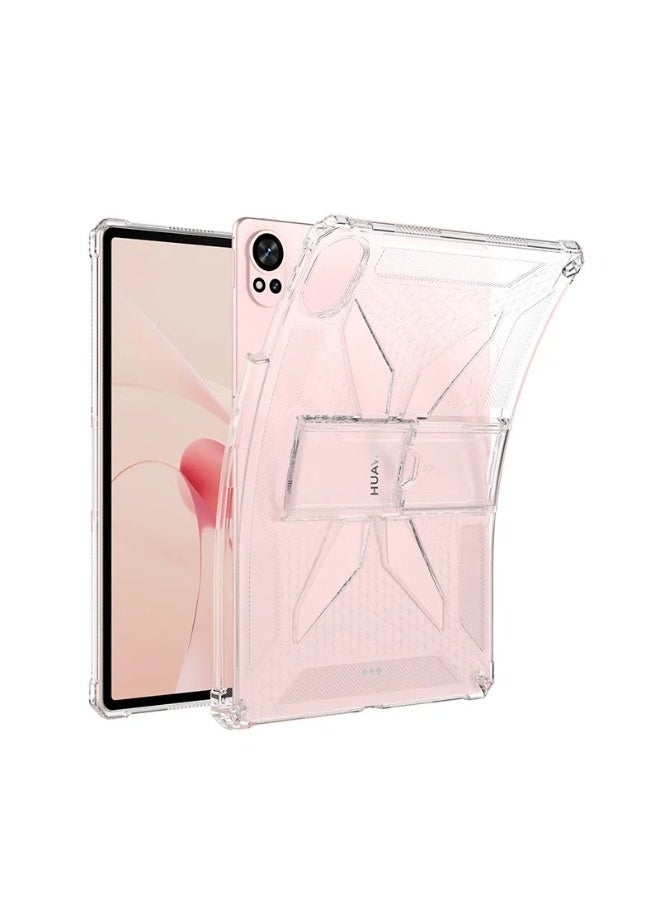 جراب شفاف مقاوم للصدمات، رفيع وخفيف الوزن، مقاوم للاصفرار، مزود بحامل قلم، متوافق مع هواوي ميت باد إير 12 بوصة 2024/ميت باد 12X 2024 - شفاف - Image 2