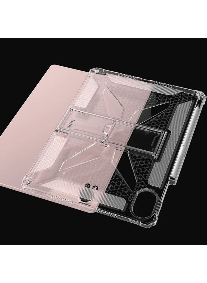 جراب شفاف مقاوم للصدمات، رفيع وخفيف الوزن، مقاوم للاصفرار، مزود بحامل قلم، متوافق مع هواوي ميت باد إير 12 بوصة 2024/ميت باد 12X 2024 - شفاف - Image 4