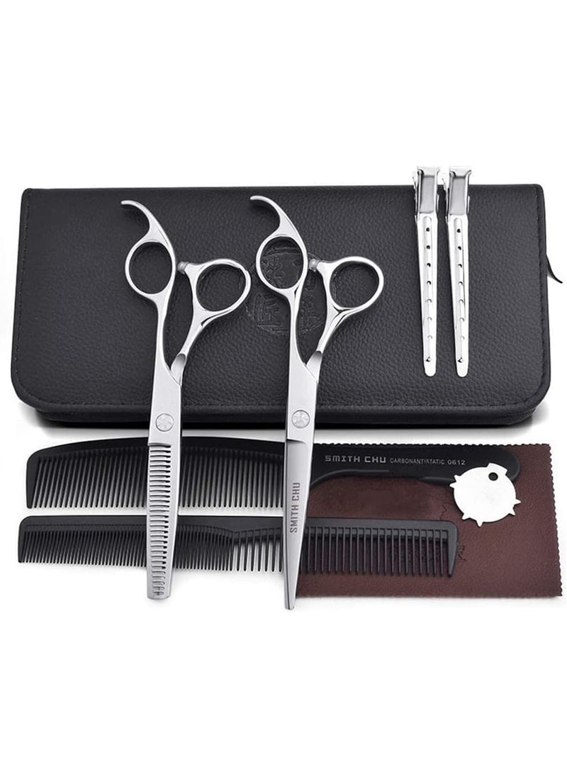 SMITH CHU 60 Inch SMITH CHU Professional Luxury Hair Cutting Hairdressing Scissors Salon Thinning Tools Barber Thinning Scissor Shears Set 