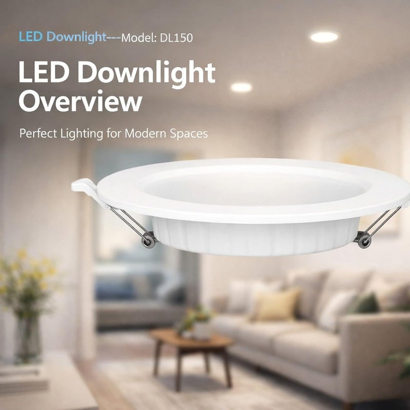 12W LED Downlight Recessed Compact Ceiling Light, 960LM, 80 CRI, Energy Efficient, Environmentally Friendly - Slim Design, Recessed Installation, Ideal for Home and Commercial Us (Warm Light) - Image 2