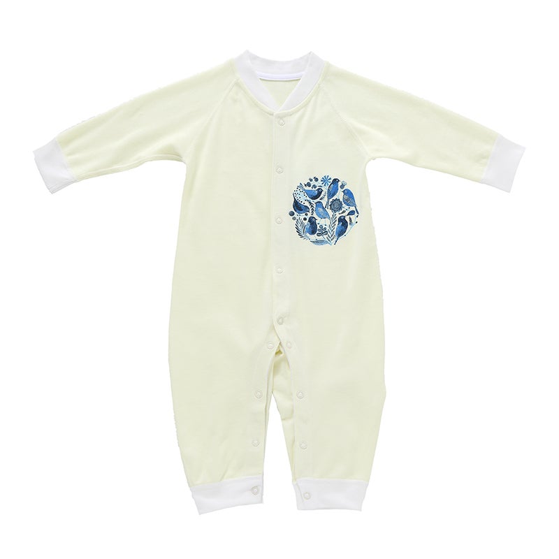 Baby Romper Unisex 100% Cotton Babysuit Baby Clothes Playsuit Long Sleeve Bird Print Spring Summer Autumn For Newborn Infant Baby Girl  Boy Yellow 9-12M - Image 3