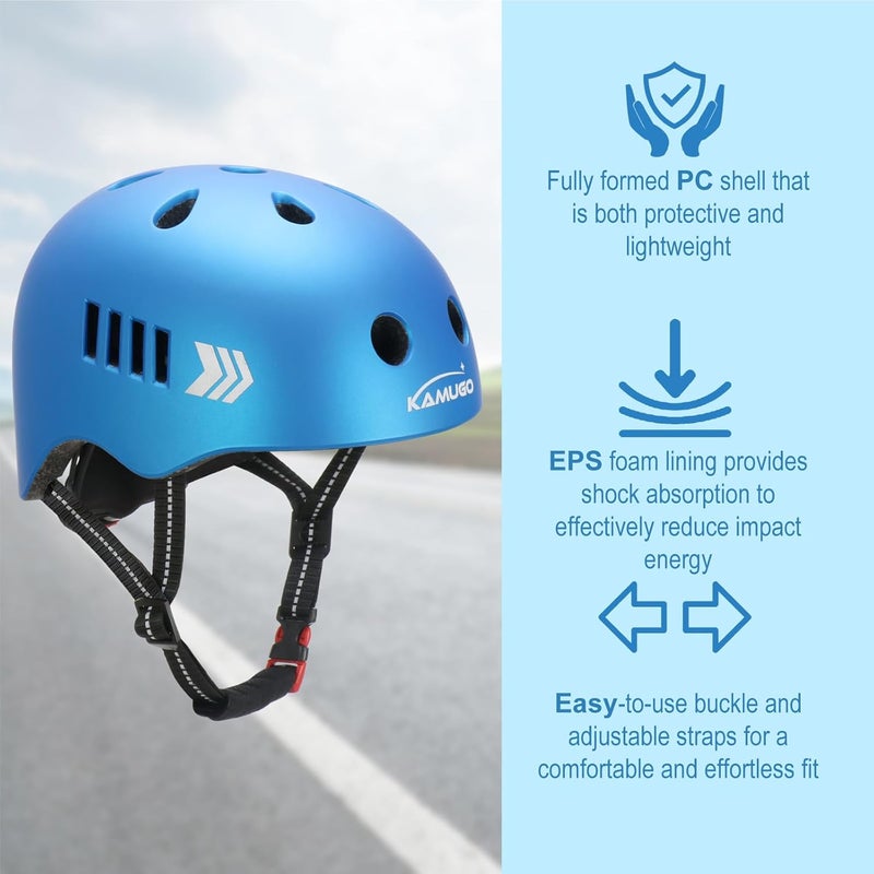 KAMUGO Kids Bike Helmet Set, Toddler Helmet for Ages 2-8 Boys Girls with Sports Protective Gear Set Knee Elbow Wrist Pads for Skateboard Cycling Scooter Rollerblading - Image 3