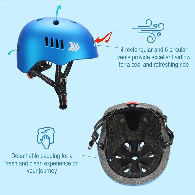 KAMUGO Kids Bike Helmet Set, Toddler Helmet for Ages 2-8 Boys Girls with Sports Protective Gear Set Knee Elbow Wrist Pads for Skateboard Cycling Scooter Rollerblading - Image 4