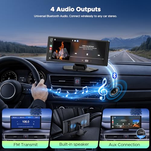 LAMTTO 9.26" Wireless CarPlay Screen for Car - Apple CarPlay & Android Auto Touchscreen, 1600x600 HD IPS Display, Plug & Play, OTA Updates, Waterproof Backup Camera & Screen Mirroring - Image 3