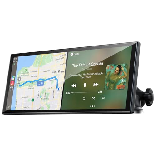 LAMTTO 9.26" Wireless CarPlay Screen for Car - Apple CarPlay & Android Auto Touchscreen, 1600x600 HD IPS Display, Plug & Play, OTA Updates, Waterproof Backup Camera & Screen Mirroring - Image 1