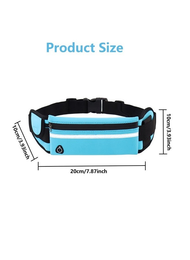 بيوينتي حزام الجري مع، حقائب خصر مقاومة للعرق مع، حقيبة خصر حزام الجري مع، حزام جري قابل للتعديل مع شرائط عاكسة، مع مقبس سماعة رأس، مثالي للجري والأنشطة الخارجية (أزرق) - Image 3