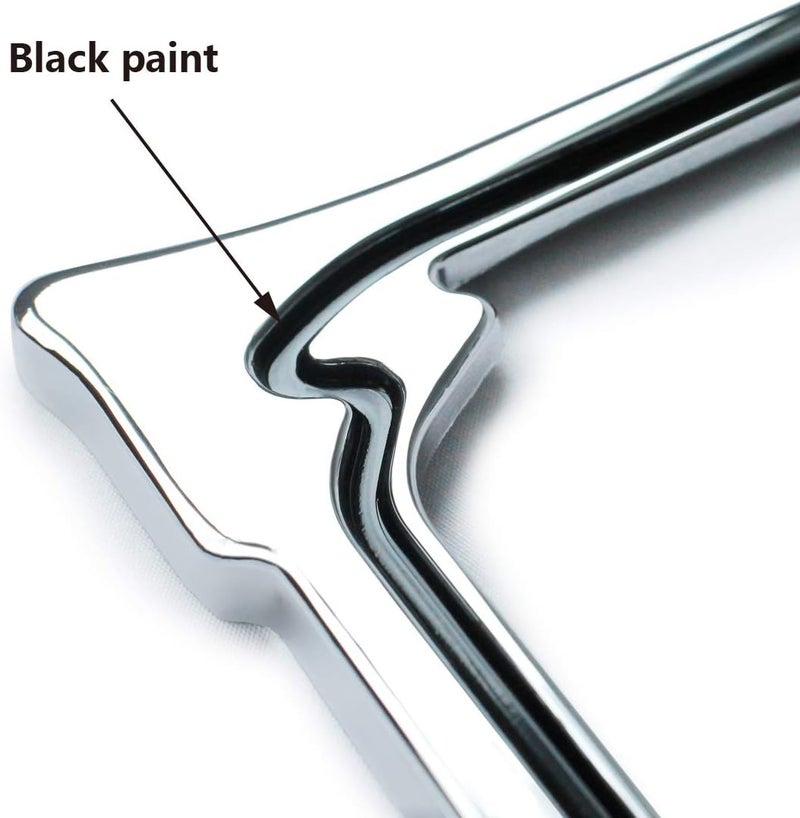 Creathome 3D Chrome License Plate Frame - Pure Zinc Alloy Metal (Horn Shape Pattern) - Image 5