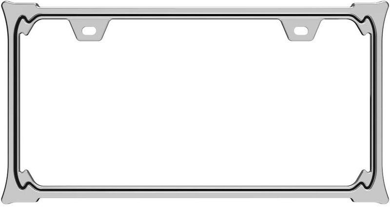 Creathome 3D Chrome License Plate Frame - Pure Zinc Alloy Metal (Horn Shape Pattern) - Image 2