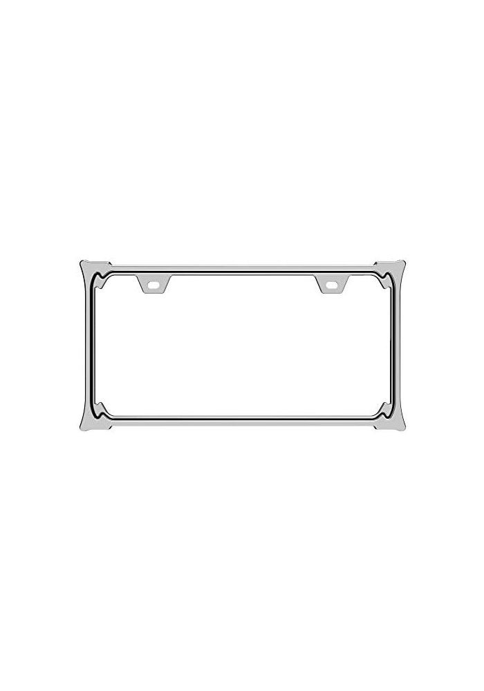Creathome 3D Chrome License Plate Frame - Pure Zinc Alloy Metal (Horn Shape Pattern) - Image 1