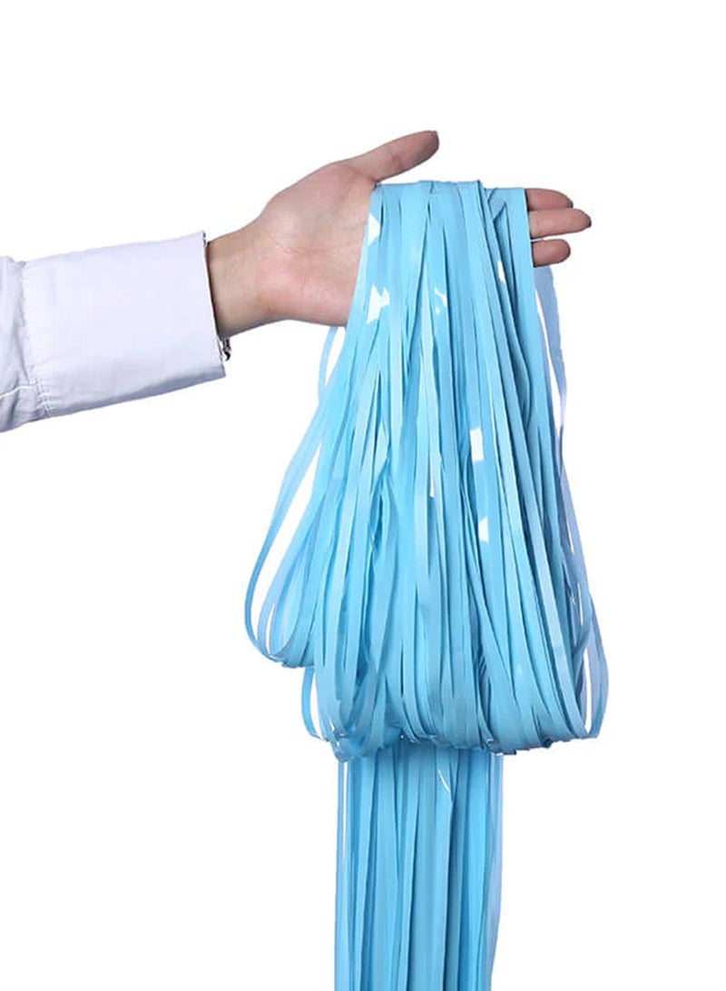 Party Time 1 Piece Pastel Light Blue Foil Fringe Curtain 1m x 2m Size Party Supplies And Decorations - Image 2