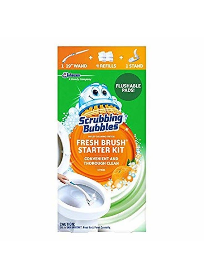Fresh Brush Toilet Cleaning System Starter Kit, Citrus (Pack of 2)