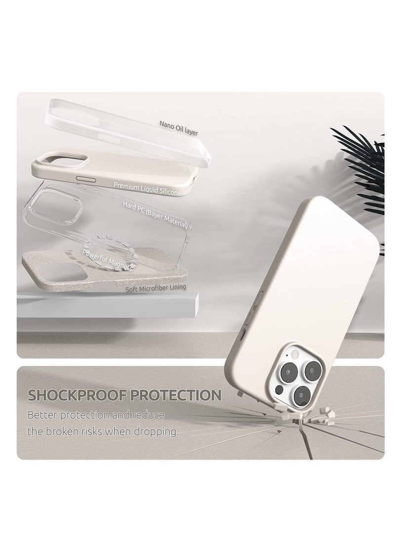 Raxoom (4 in 1 iPhone 14 Pro MAX Case (6.7 inch 2022), Compatible with MagSafe, with 2 Screen Protector + 1 Camera Protector, Silicone Case for iPhone 14 Pro MAX (Stone) - Image 4