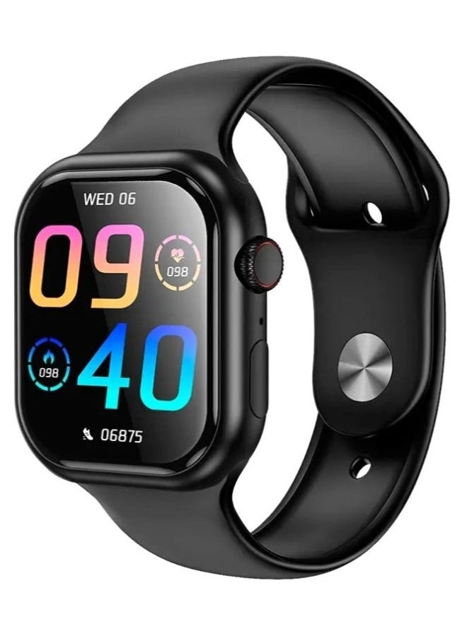 هوكو ساعة ذكية HOCO Y23 إصدار رياضي للمكالمات – شاشة لمس سلسة بحجم 2.02 إنش، بلوتوث V5.0، مراقبة معدل ضربات القلب والنوم، تتبع النشاط البدني، تذكير بالجلوس – ساعة لياقة بدنية مقاومة للماء باللون الأسود للمكالمات والإشعارات وتتبّع الصحة - Image 1