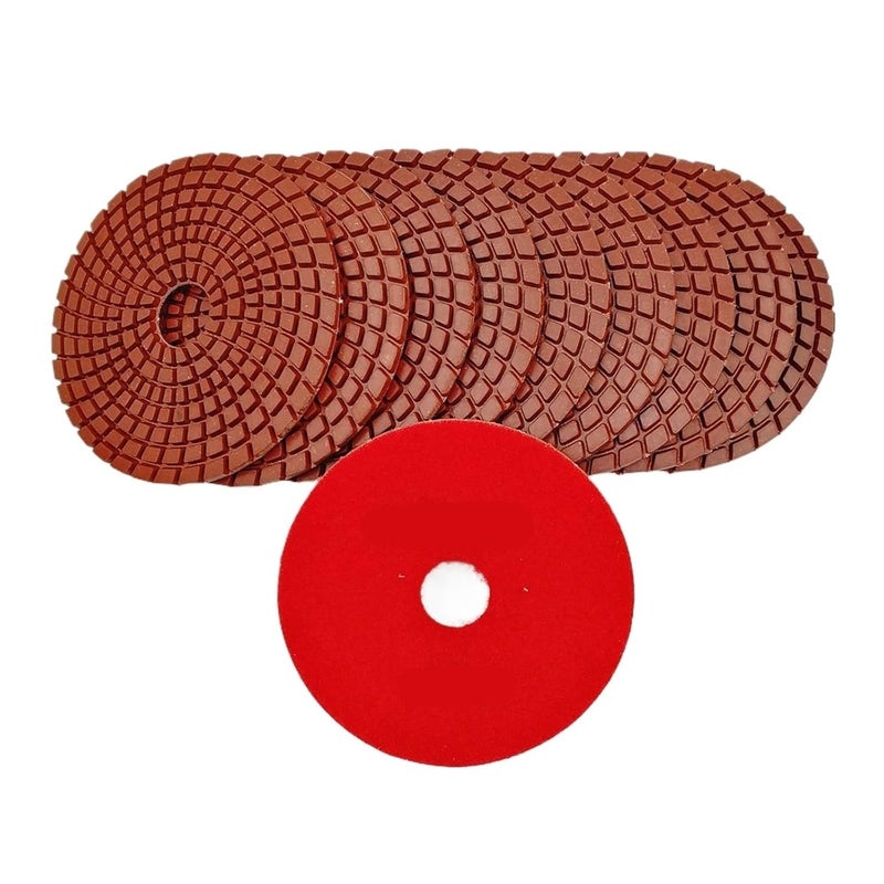 Compatible for DT-Diatool 10pcs Set 100MM Wet Diamond Polishing Pads Disc for Granite Or Marble Dia 4inch(Grit 3000) - Image 3
