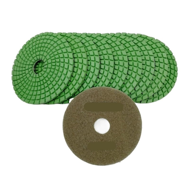 Compatible for DT-Diatool 10pcs Set 100MM Wet Diamond Polishing Pads Disc for Granite Or Marble Dia 4inch(Grit 3000) - Image 1
