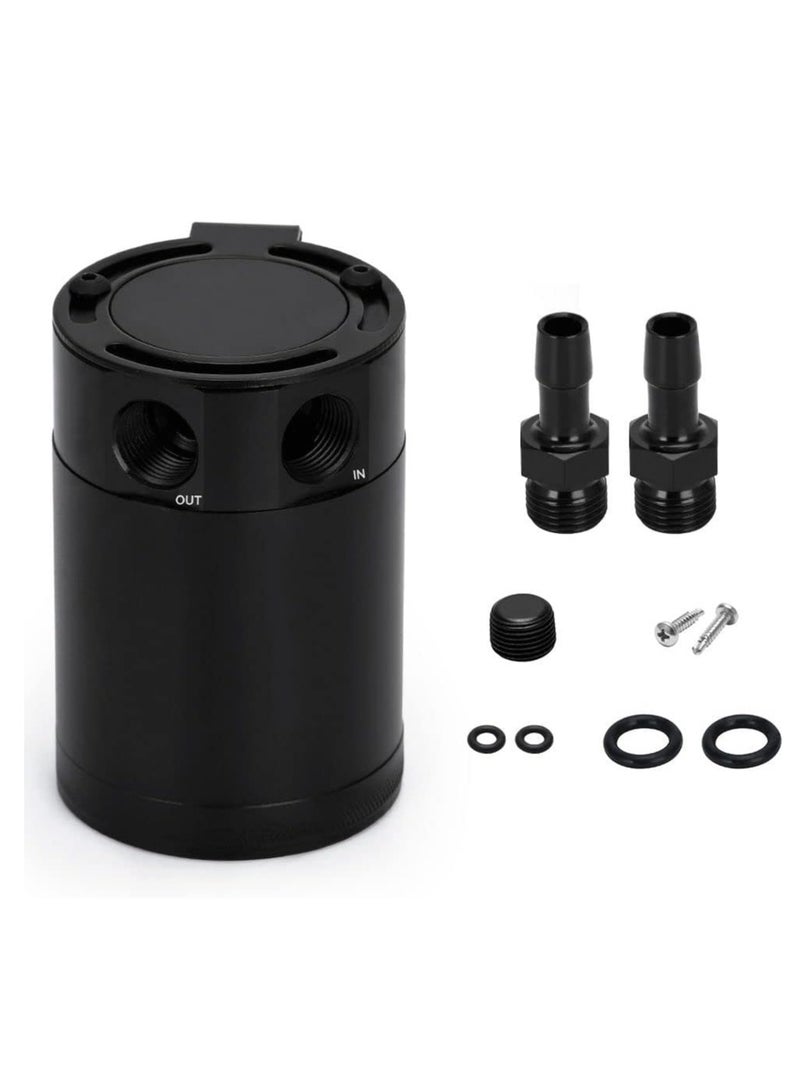 Generic Oil Catch Can Baffled 2 Port Oil Catch Tank Kit Universal Oil Separator Reservoir Tank  - Image 1