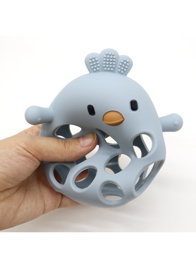 Mini Treasures BPA Free Silicone Baby Chicken Teething Toys| Baby Hand Teether Mitten for Sucking Needs| Baby Chew Toys Hand Pacifier for Soothing Teething Pain Relief - Beige 2 - Image 3