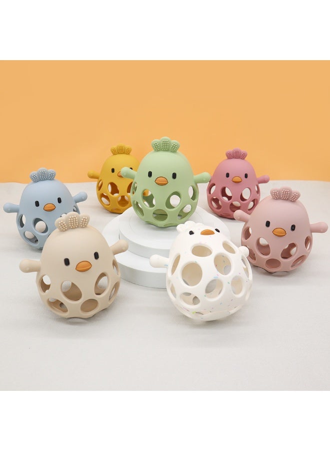 Mini Treasures BPA Free Silicone Baby Chicken Teething Toys| Baby Hand Teether Mitten for Sucking Needs| Baby Chew Toys Hand Pacifier for Soothing Teething Pain Relief - Beige 2 - Image 5