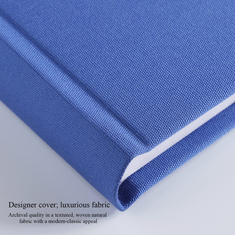 1DOT2 Photo Album 4x6 Hold 60 Photos with Memo Vertical Slip-in Pockets Photo Book  Linen Cover Picture Photo Albums with Writing Space for Wedding Baby Mother's Day Blue - Image 3