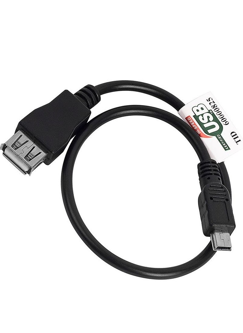 Generic kx 1908 usb 2.0 a female to mini usb 5pin male converter cable, 10cm - clear blue  - Image 1