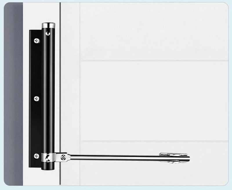 zeng Automatic Door Closer, 304 Stainless Steel, Surface Mounted, Adjustable Spring, Commercial and Residential (Black) - Image 5