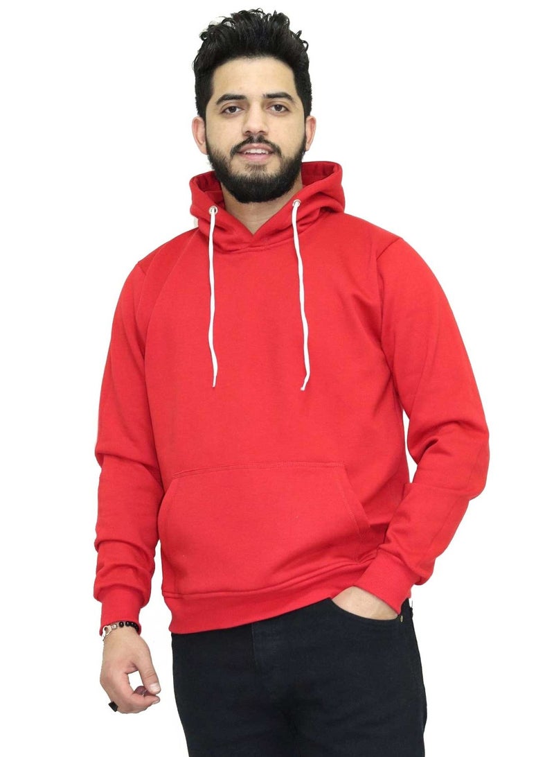 OneHand Hoodie Melton Cotton - Red - Image 1