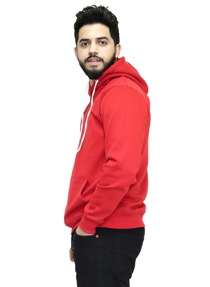 OneHand Hoodie Melton Cotton - Red - Image 2