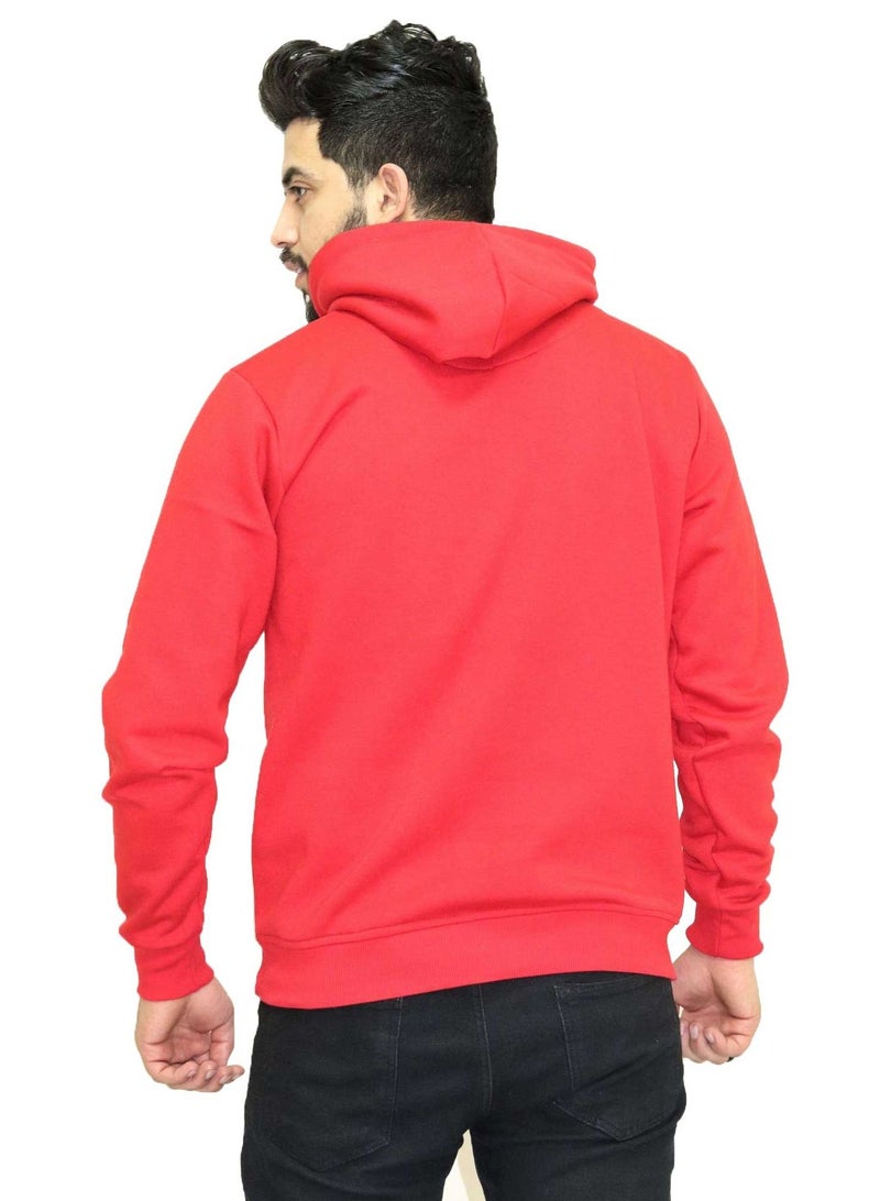OneHand Hoodie Melton Cotton - Red - Image 3