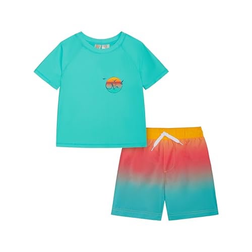 Ocean Pacific Boys' Rashguard and Trunks Swimsuit Set, Ombre, 14-16 - Image 3