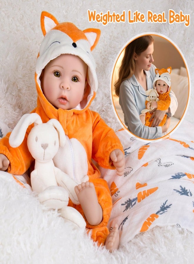 Aori Baby Dolls - 17 Inch Real Life Doll with Ultra Soft Body & Fox Outfits for Girls 3+ | Pretend Play, Adoption Day, Photography Prop, Collectible - Image 4