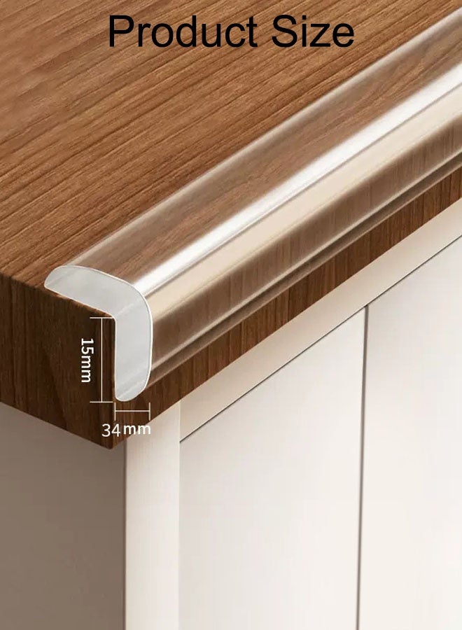 شريط حماية حافة الزاوية، حماية زوايا حافة الطاولة بطول 2 متر، واقيات ناعمة للحواف بتصميم مجوف لامتصاص الصدمات للزوايا الحادة للخزائن والطاولات والأدراج - Image 2