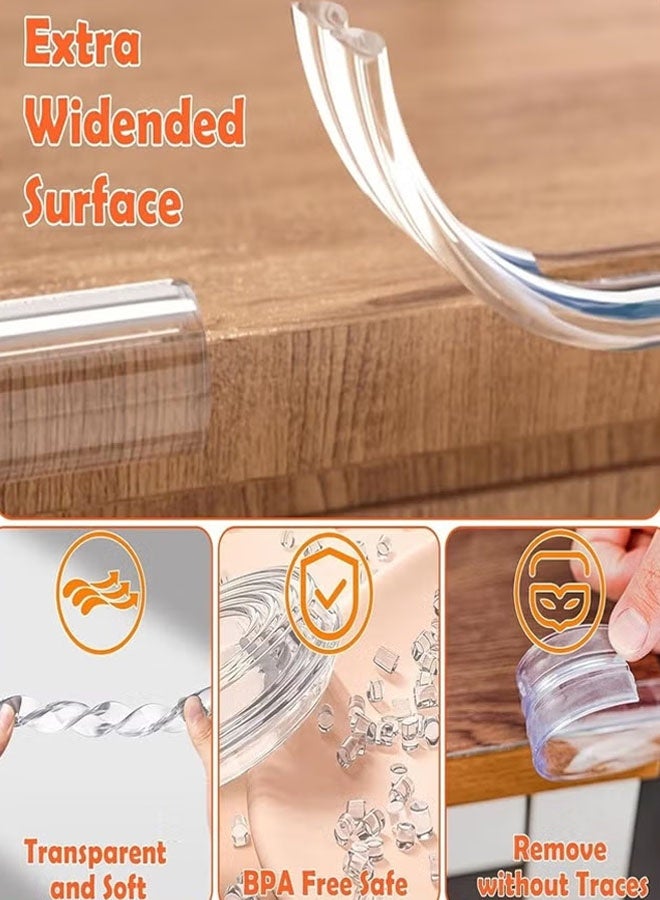 شريط حماية حافة الزاوية، حماية زوايا حافة الطاولة بطول 2 متر، واقيات ناعمة للحواف بتصميم مجوف لامتصاص الصدمات للزوايا الحادة للخزائن والطاولات والأدراج - Image 3