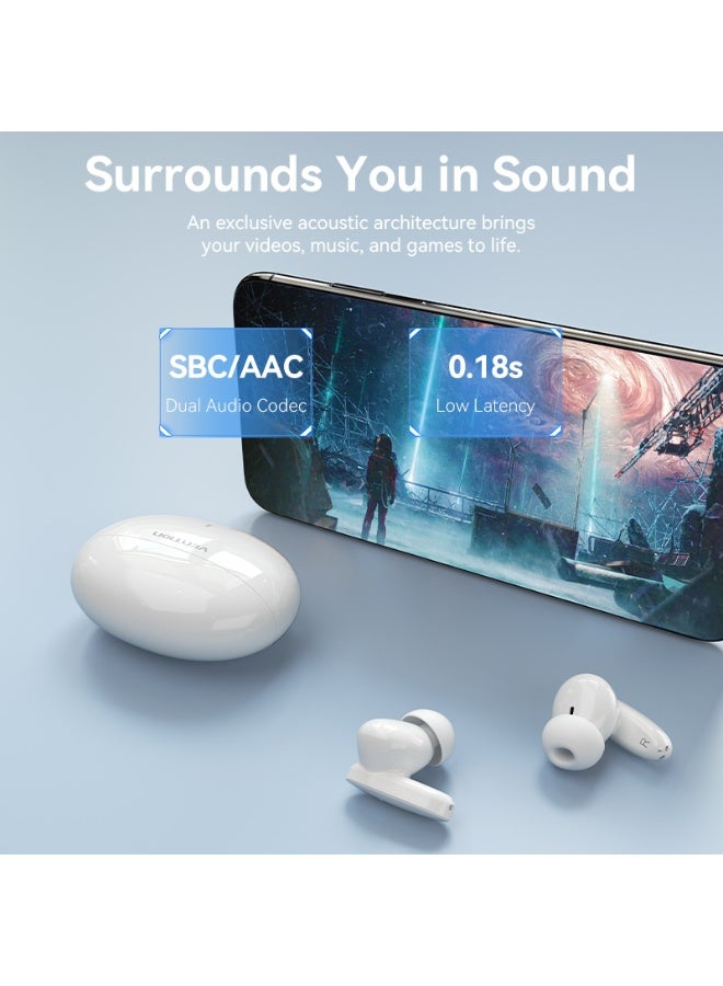 VENTION HiFun Ture Wireless Bluetooth Earbuds White Model # NBFW0 - Image 4