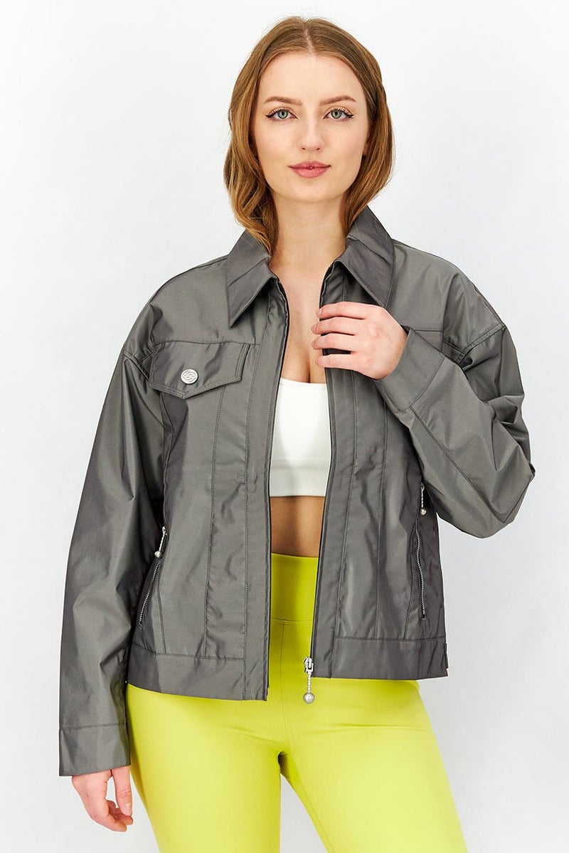 PUMA Puma x Pronounce Women Sportswear Fit Chest Pocket Jacket, Grey  - Image 1