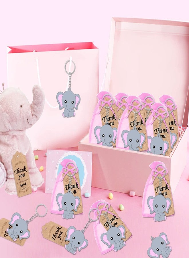 CiciBear 72 Pack Pink Elephant Party Favors with Keychains, Tags, Gift Bags for Baby Shower, Kids Birthday, School Carnival - Image 4