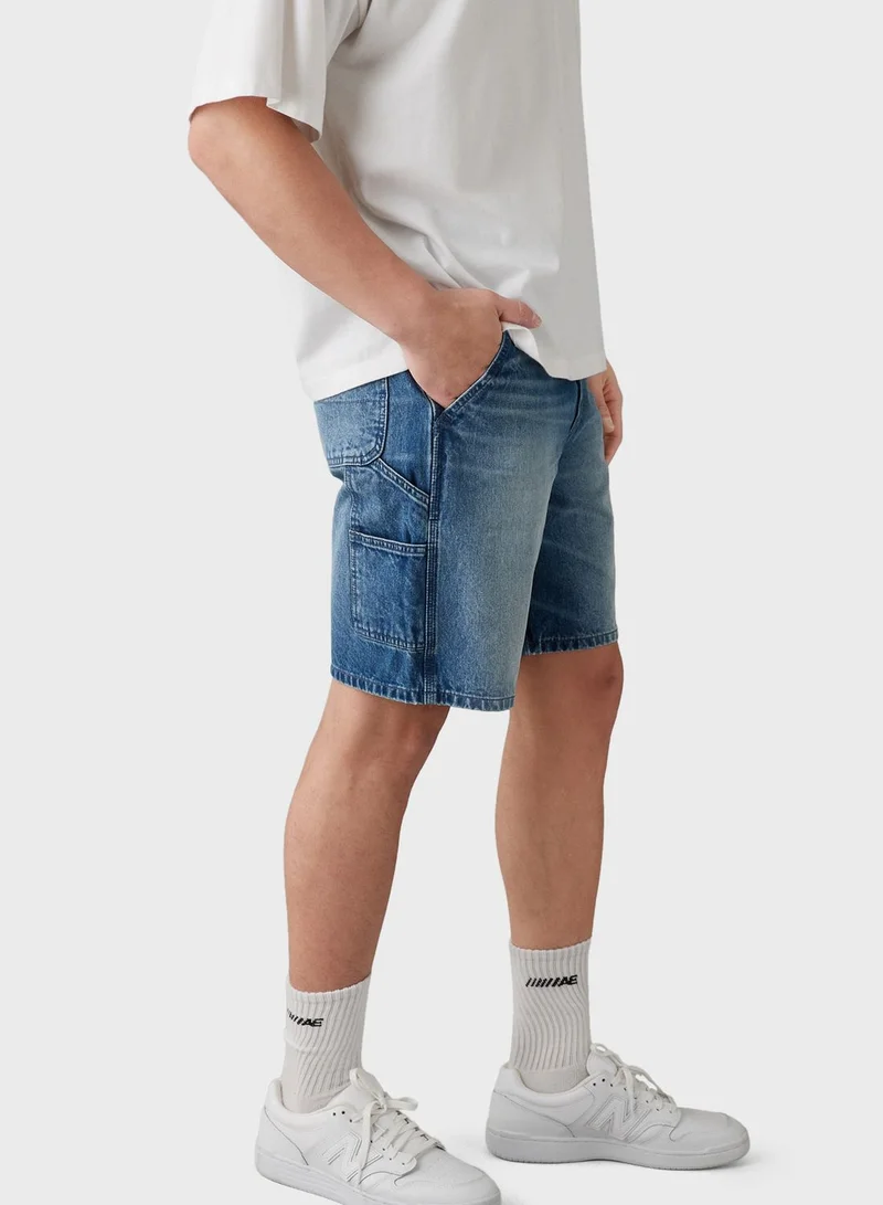 American Eagle Denim High Waist Carpenter Short